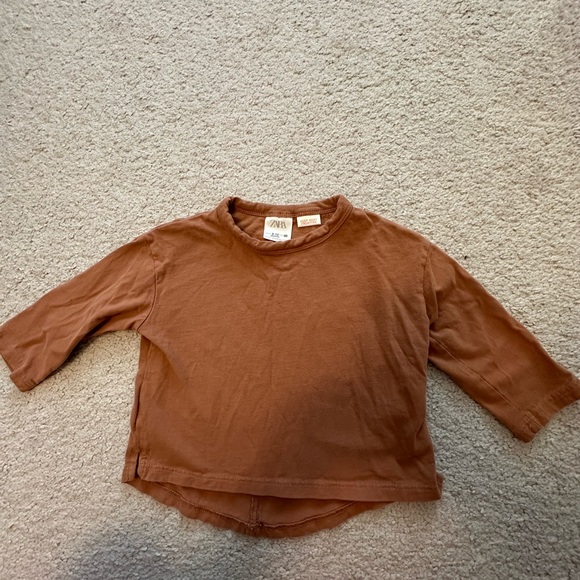 Zara Kids Brown Long Sleeve Tee - Picture 1 of 2